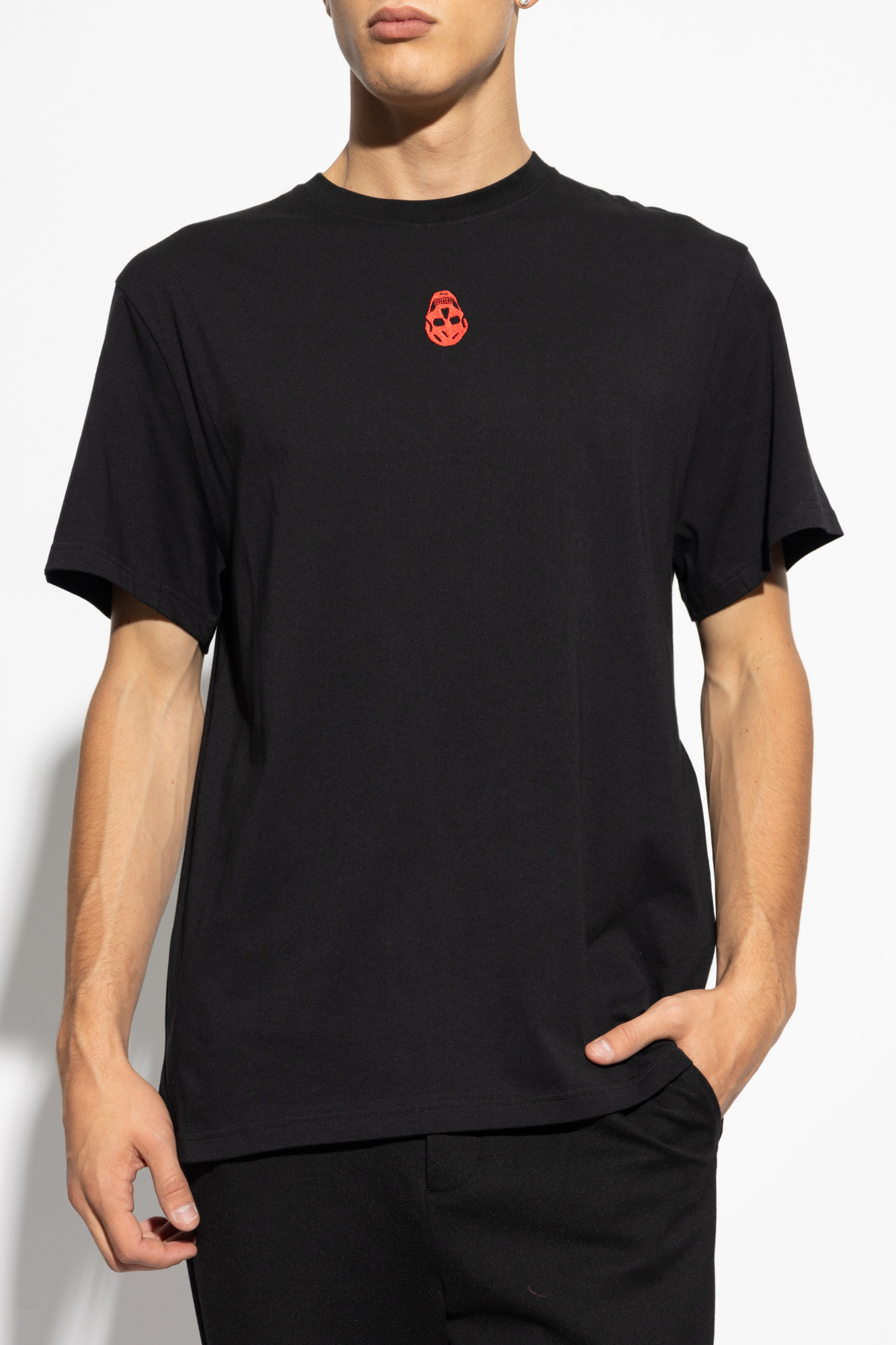 ★alexander mcqueen★ Signature Short Sleeve T-Shirt Black W shirt with logo - Alexander McQueen T | Women's Clothing